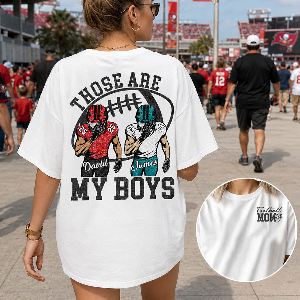 Personalized Football Mom Shirt, Those Are My Boy Sweatshirt, Football Kids Game Day Tee, Retro Cheer Mom Tee