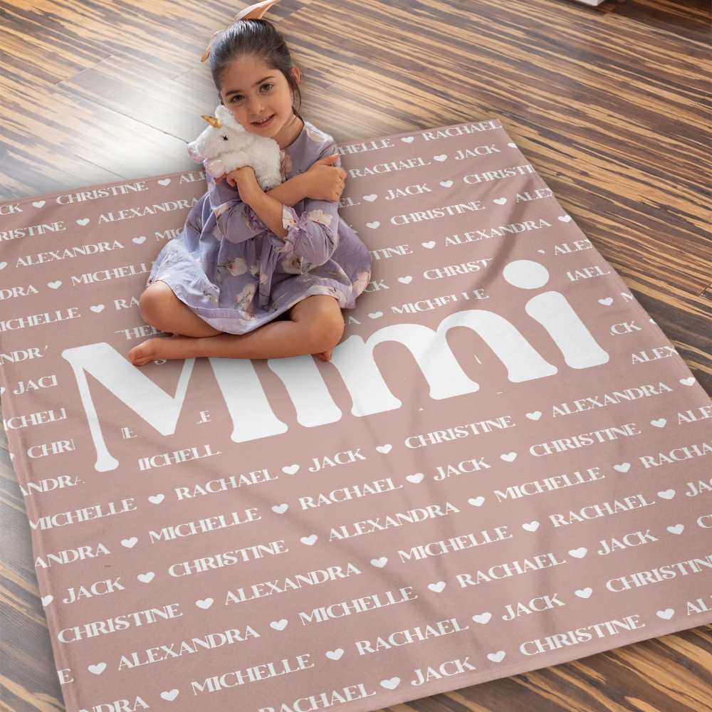 Mimi Blanket, Custom Name Blanket, Fleece, Sherpa Blanket, Personalized Family Name Blanket