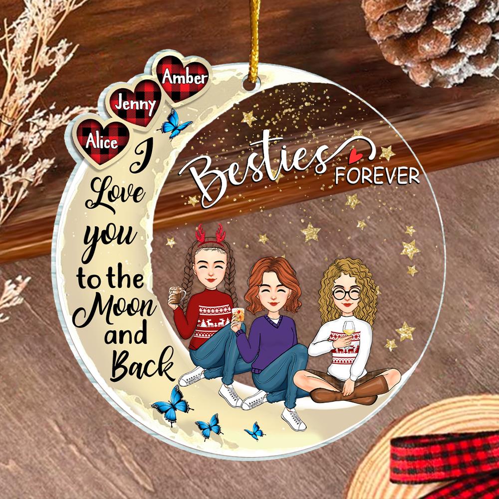I Love You To The Moon And Back Memorial Gift For Sisters Loss, Christmas Gift For Sisters NA02