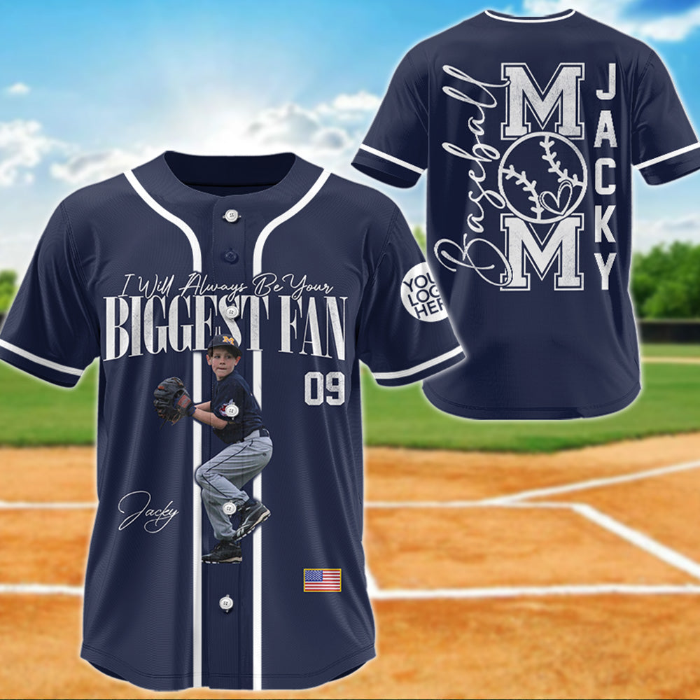 Personalized Baseball Mom Jersey – I'll Always Be Your Biggest Fan - Baseball Jersey For Baseball Mom, Dad, Family T1807