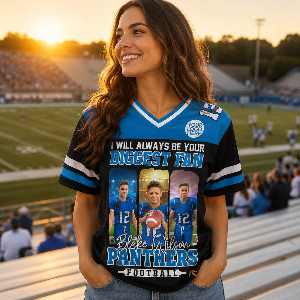 I Will Always Be Your Biggest Fan, Personalized Football Jersey For Football Mom Sport Family NA02