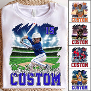Custom Photo BaseBall Player And Team Name Shirt - Personalized Photo Sports Shirt
