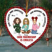 Our Friendship Is Endless Personalized Heart Wooden Ornament Na02