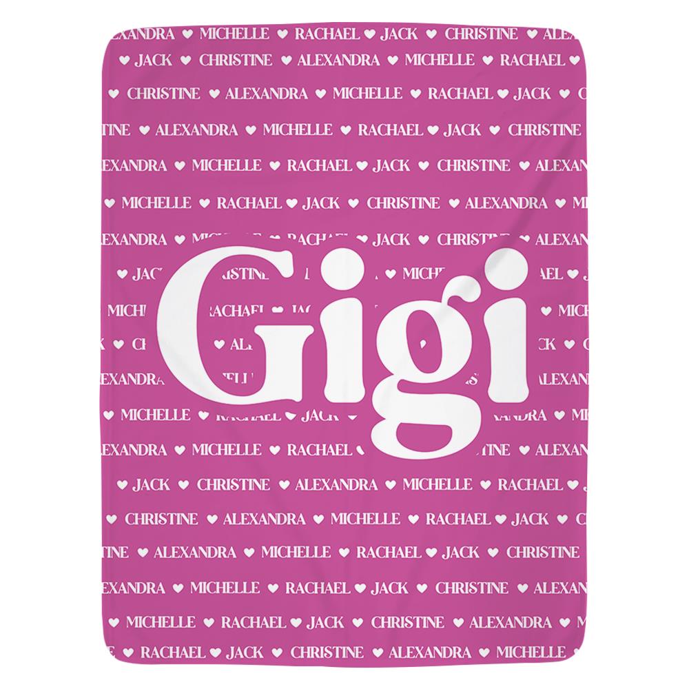 Gigi Blanket, Custom Name Blanket, Fleece, Sherpa Blanket, Personalized Family Name Blanket
