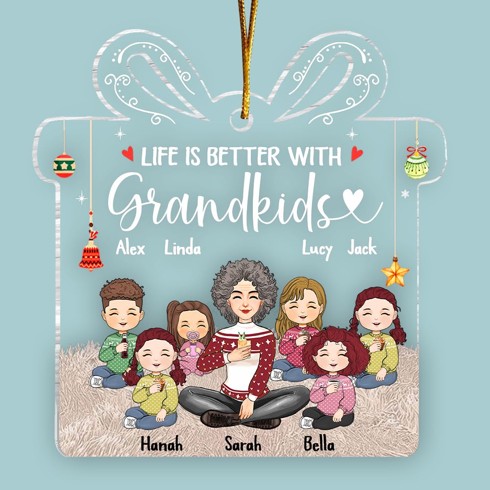 Life Is Better With Grandkids Personalized Acrylic Ornament