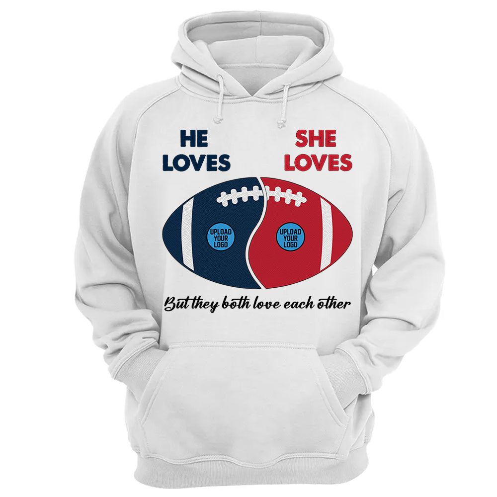 Custom Football Team Logo Gifts For Couple Shirt - Personalized American Football Shirts Tu20