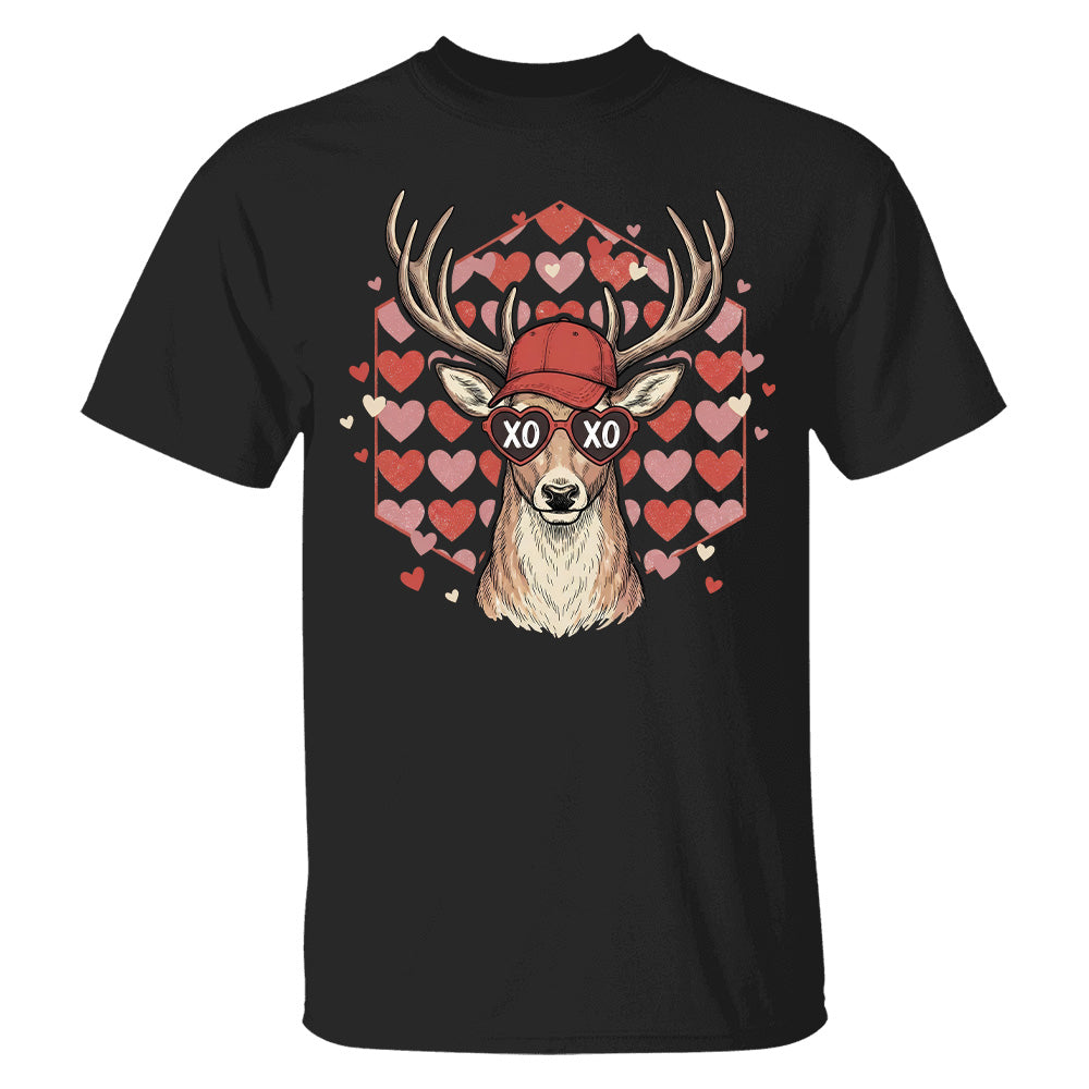 Personalized Retro Valentines Hunting Shirt, Deer Hunter Valentine Shirt Gift T24