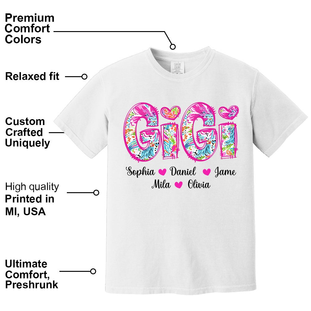 Personalized Grandma Shirt, Custom Nickname and Kid, Gift For Mother's Day T1807 Li29