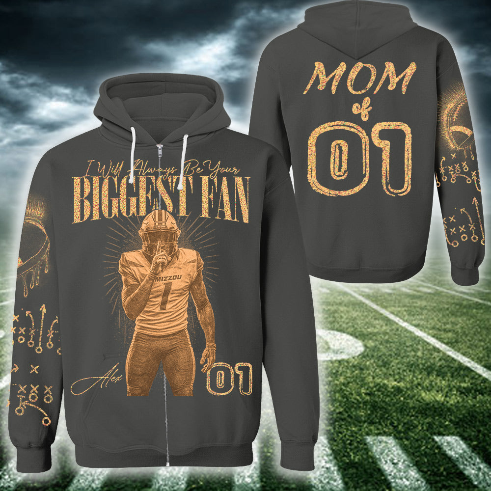 I'll Always Be Your Biggest Fan Personalized Bleach Style Football Shirt For Football Mom Vr2 Na02