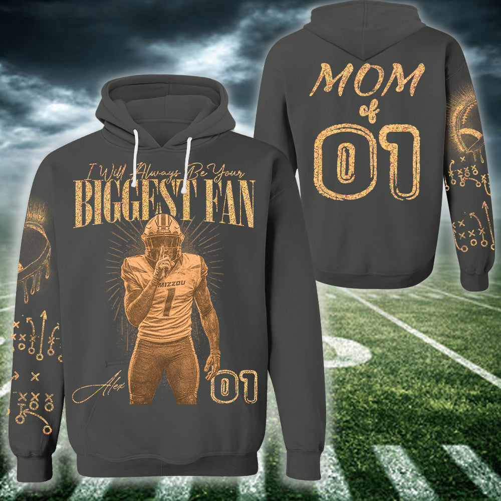 I'll Always Be Your Biggest Fan Personalized Bleach Style Football Shirt For Football Mom Vr2 Na02