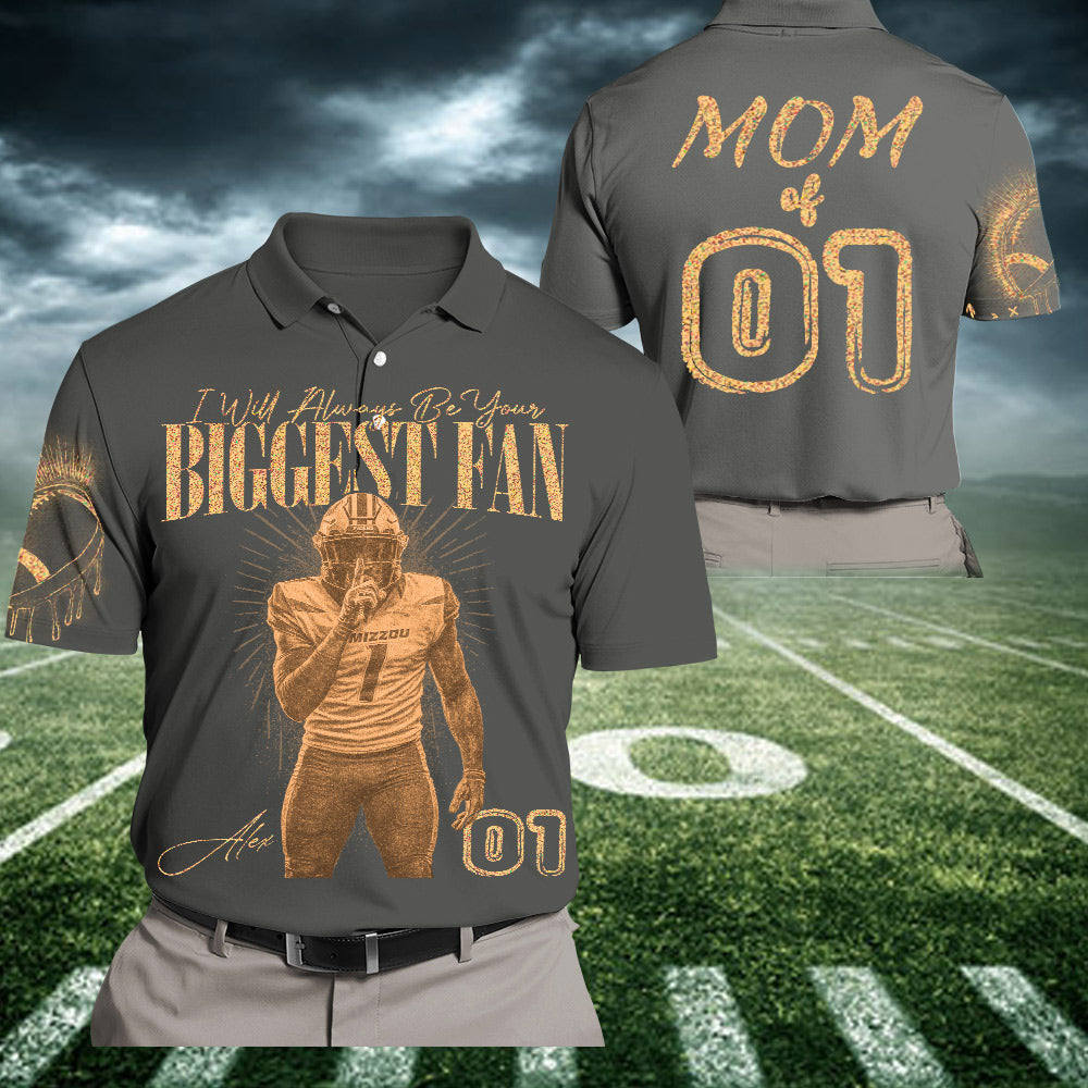 I'll Always Be Your Biggest Fan Personalized Bleach Style Football Shirt For Football Mom Vr2 Na02