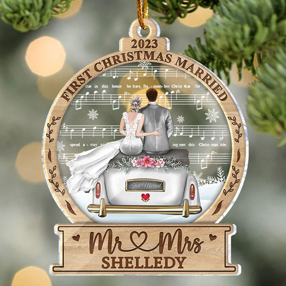 Personalized Mr And Mrs Wedding Christmas Ornament First Christmas Married Mr And Mrs Acrylic Ornament