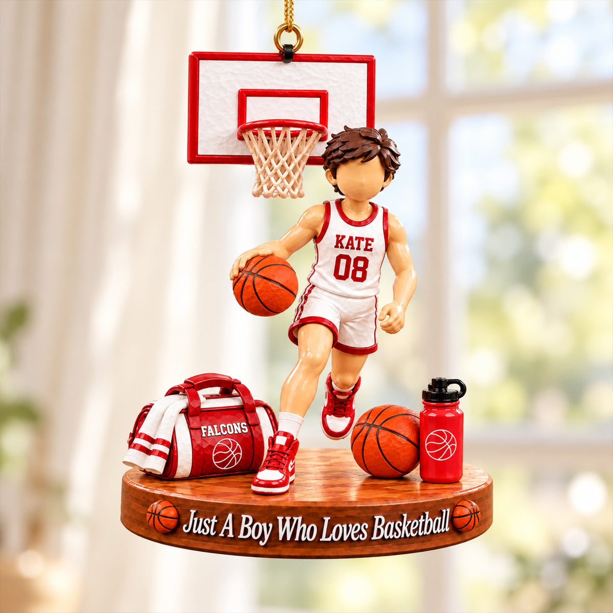 Just A Boy Who Loves Basketball,Personalized Basketball Boy Girl Christmas Ornament, Basketball Gift Na02 NV01 KL07