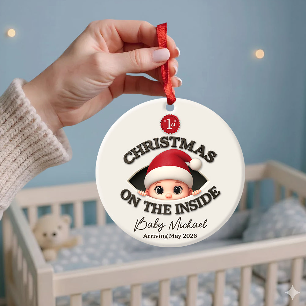 Baby's First Christmas 3D - Personalized Ornament - New Year Gift For Expecting Parents Na02