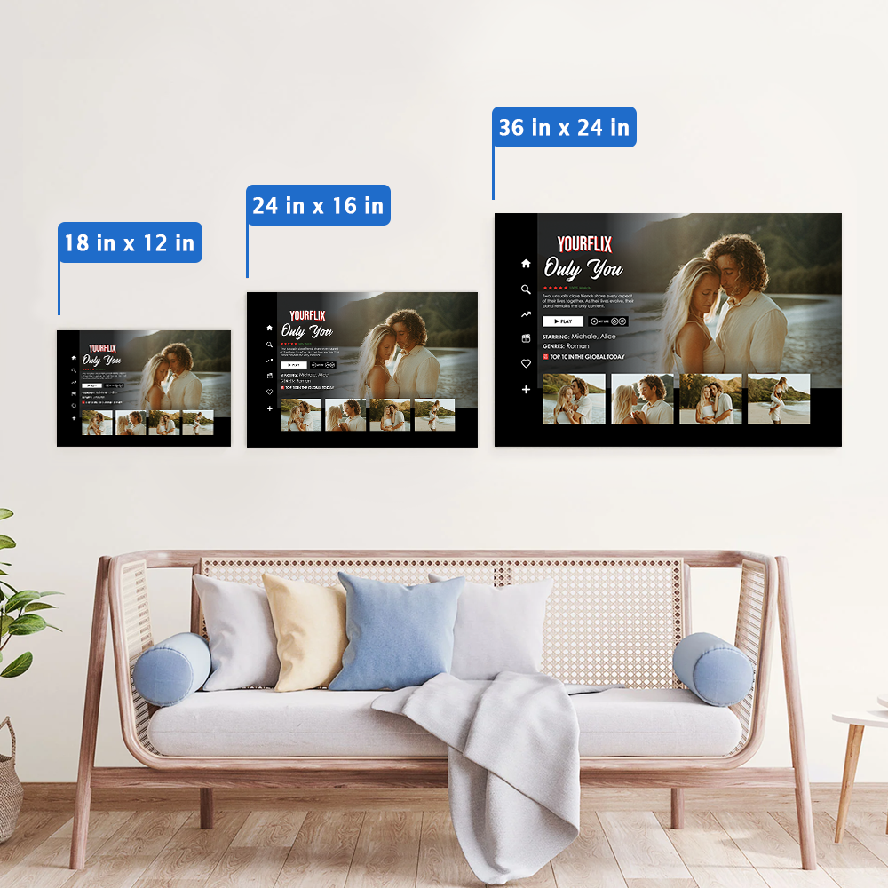 Personalized Couple Yourflix Movie Landscape Poster, Gift for Couples Anniversary Movie Poster Pa00