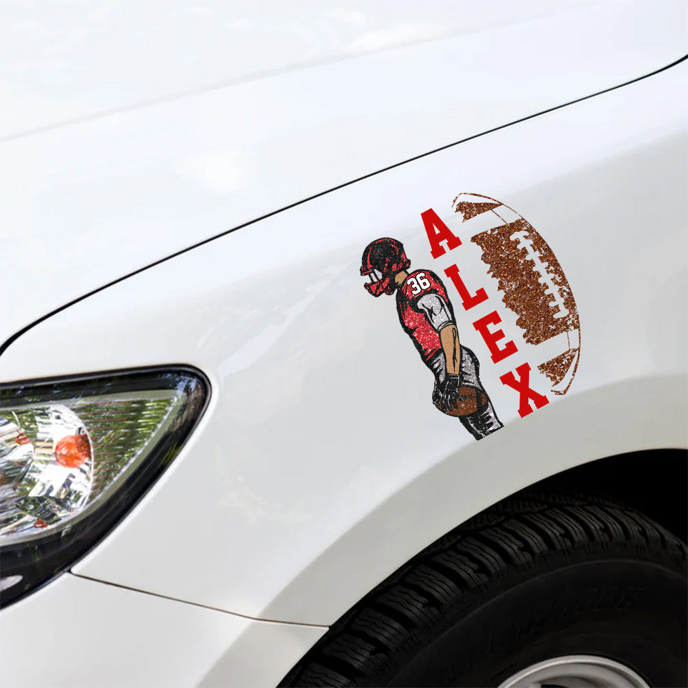 American Football Player Personalized Football Decal Gift For Football Lovers T1807 Nh00