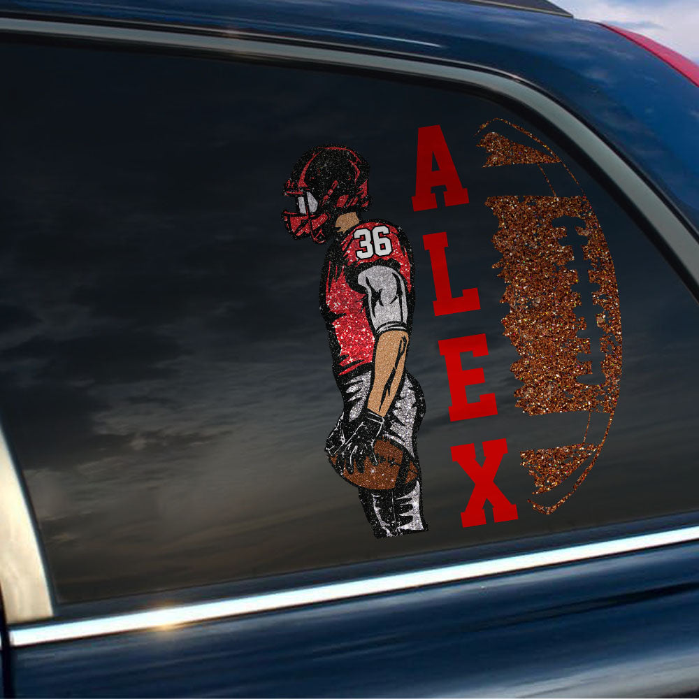 American Football Player Personalized Football Decal Gift For Football Lovers T1807 Nh00