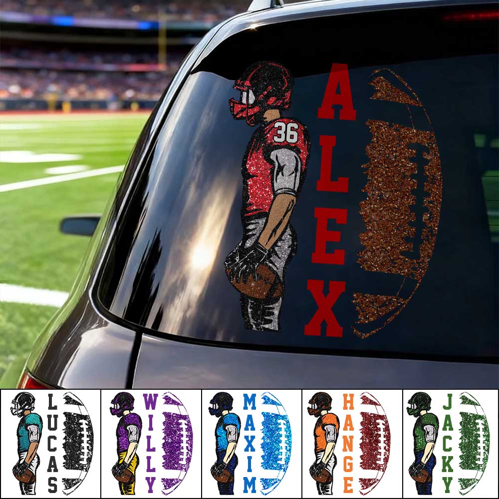 American Football Player Personalized Football Decal Gift For Football Lovers T1807 Nh00