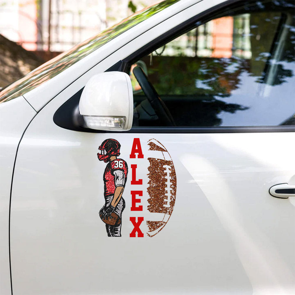 American Football Player Personalized Football Decal Gift For Football Lovers T1807 Nh00
