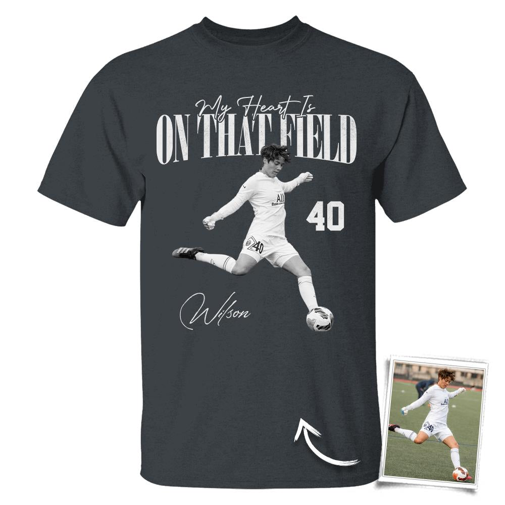 My Heart Is On That Field- Washed Tee Retro Bootleg Shirt For Soccer Vr3 Na02 Hv01