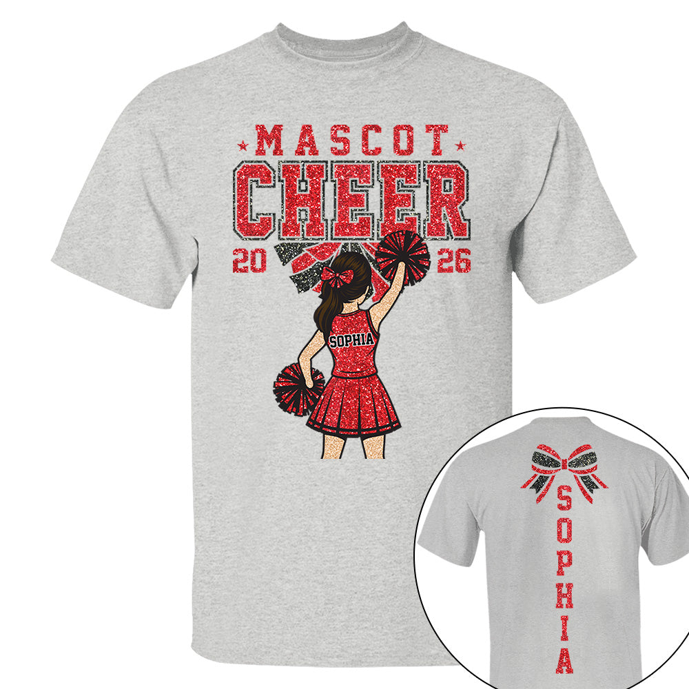 Personalized Cheerleader Shirt - Custom Cheer Team Name T-Shirt, Cheer Game Day Shirt for Mom Na02 VH01