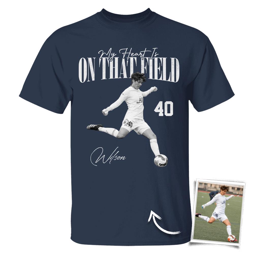 My Heart Is On That Field- Washed Tee Retro Bootleg Shirt For Soccer Vr3 Na02 Hv01