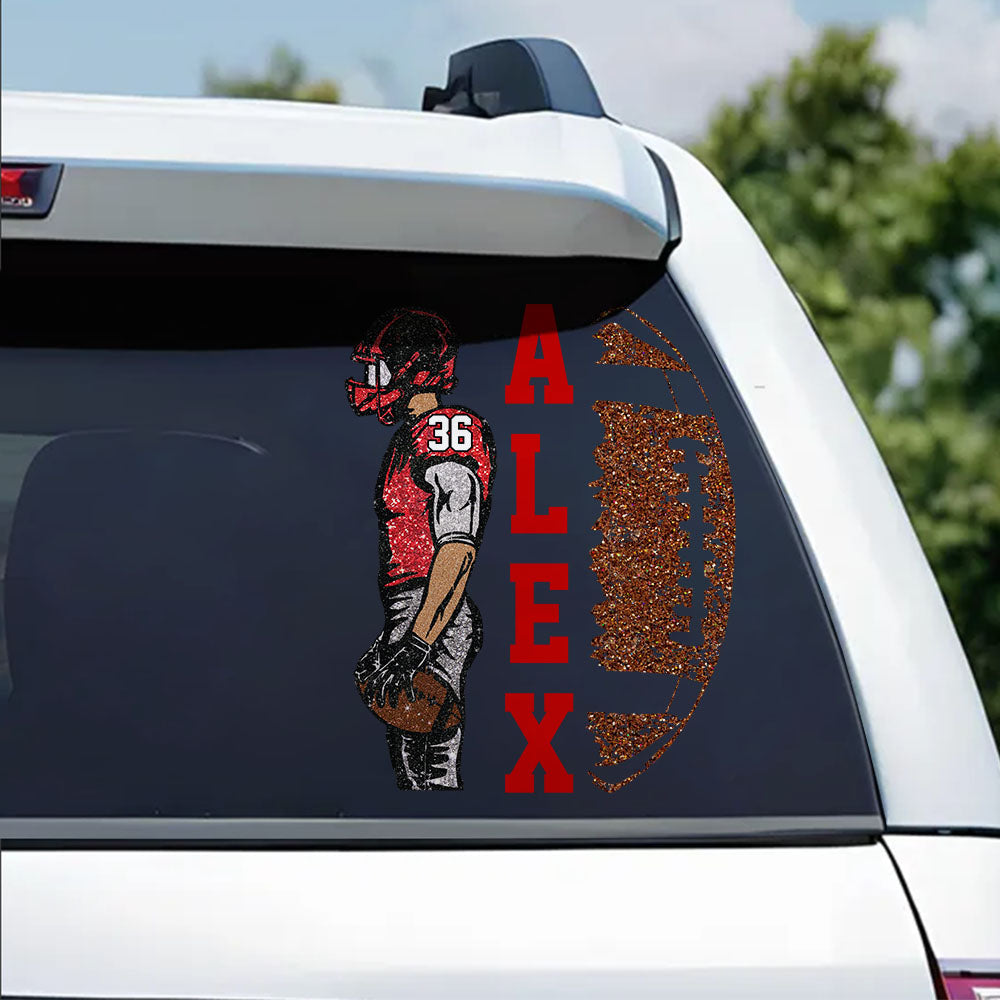 American Football Player Personalized Football Decal Gift For Football Lovers T1807 Nh00