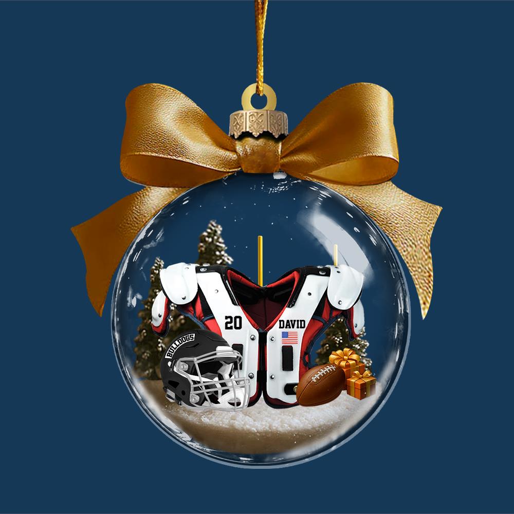 Personalized Football Transparent Ornament - Gift For American Football Lovers Nh00