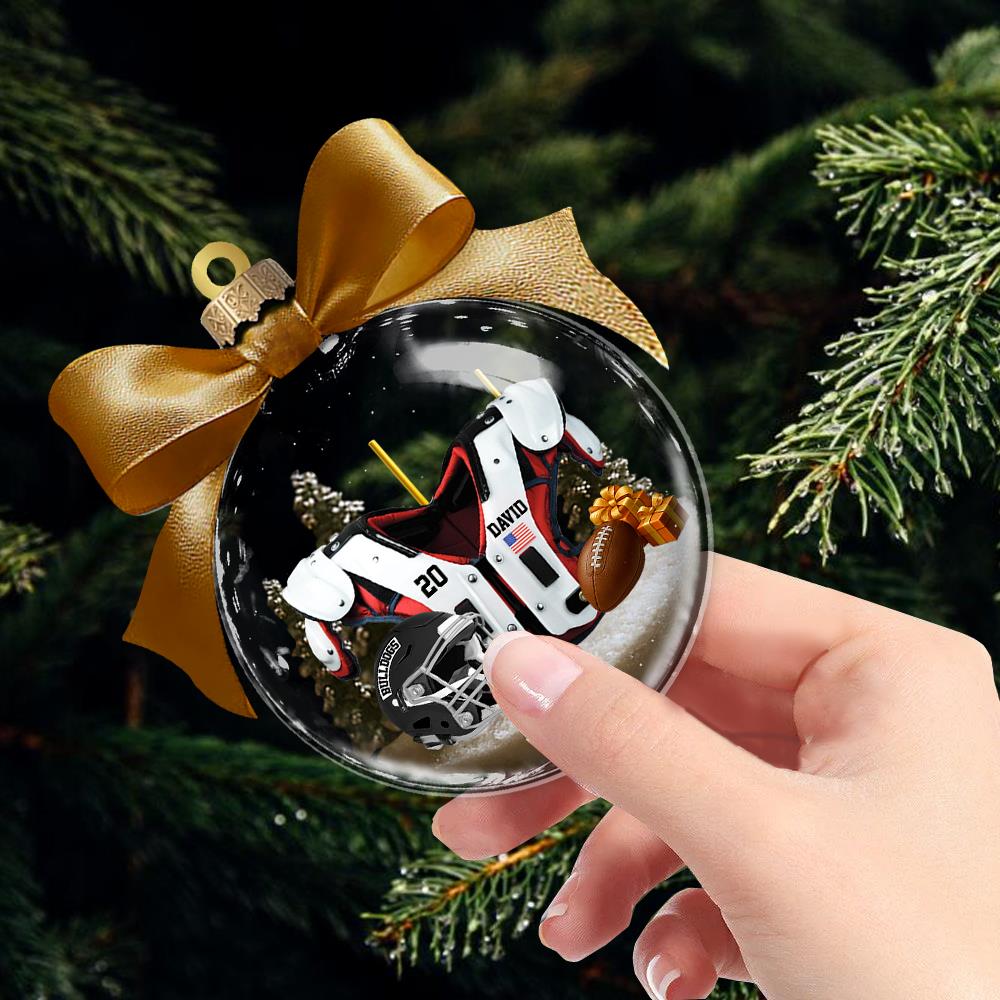 Personalized Football Transparent Ornament - Gift For American Football Lovers Nh00