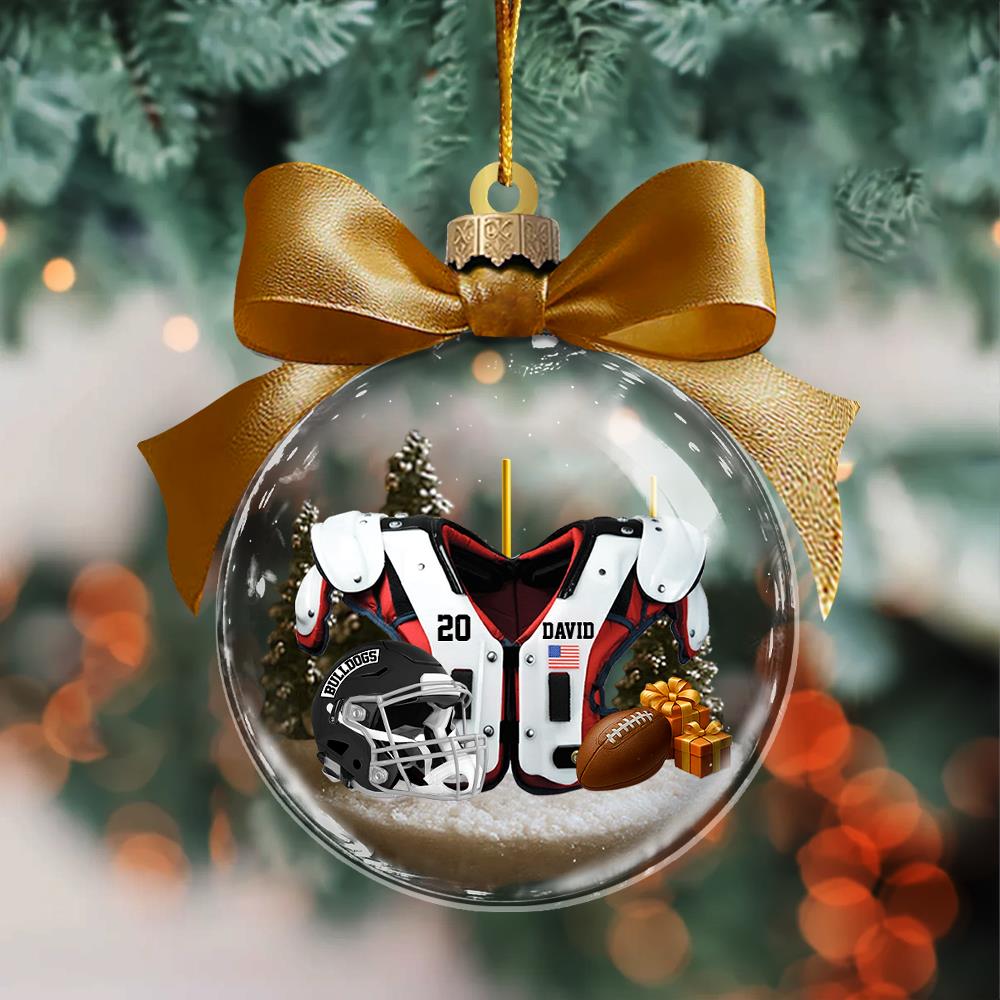 Personalized Football Transparent Ornament - Gift For American Football Lovers Nh00