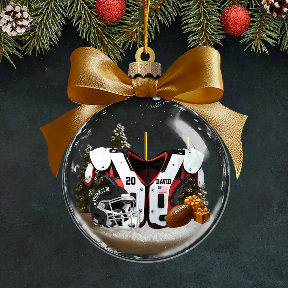 Personalized Football Transparent Ornament - Gift For American Football Lovers Nh00