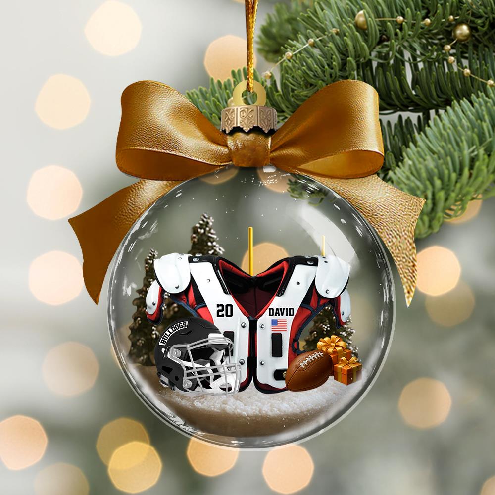 Personalized Football Transparent Ornament - Gift For American Football Lovers Nh00