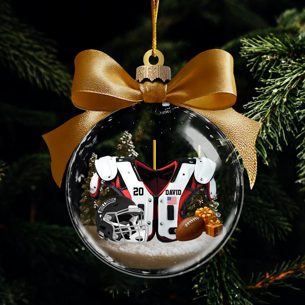 Personalized Football Transparent Ornament - Gift For American Football Lovers Nh00