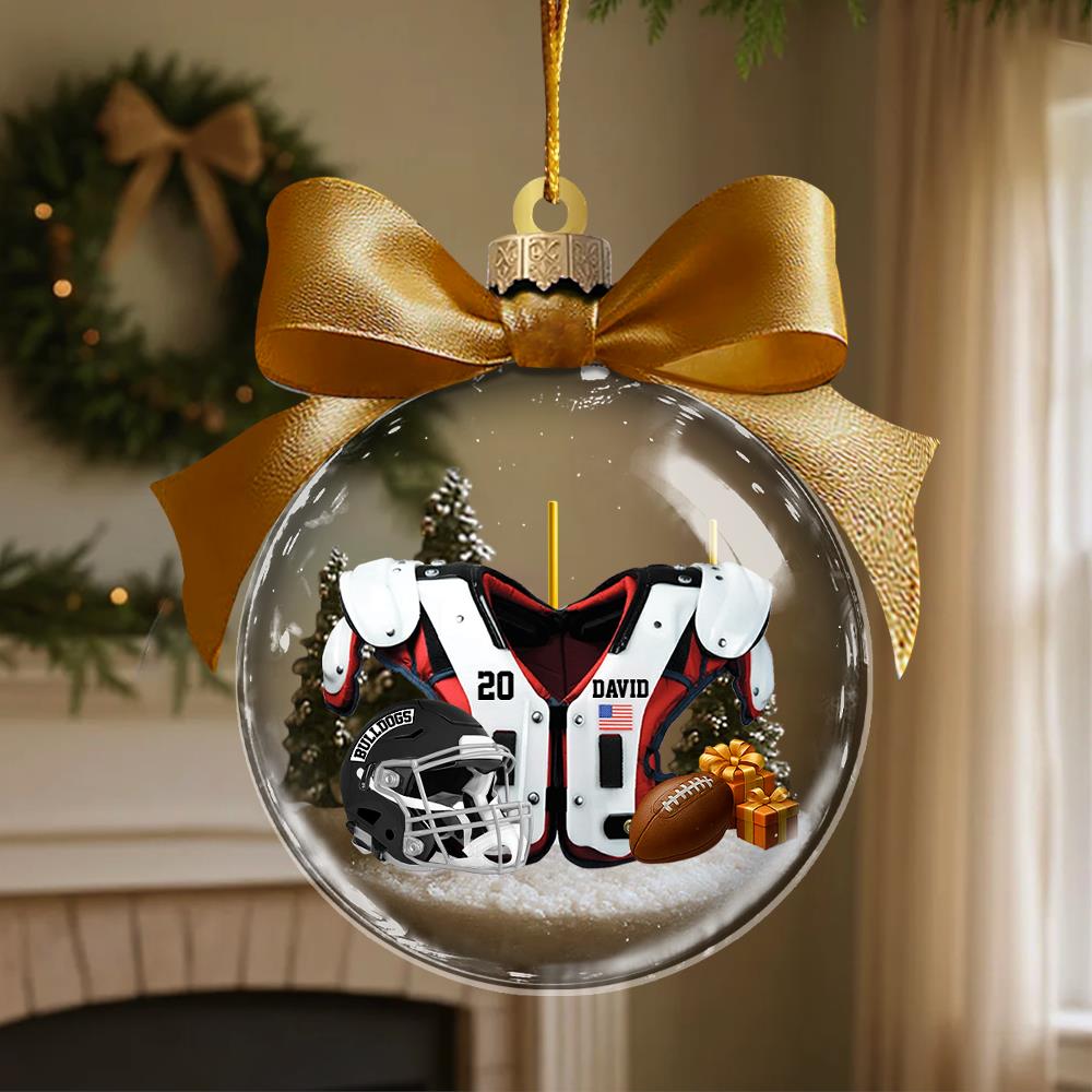Personalized Football Transparent Ornament - Gift For American Football Lovers Nh00