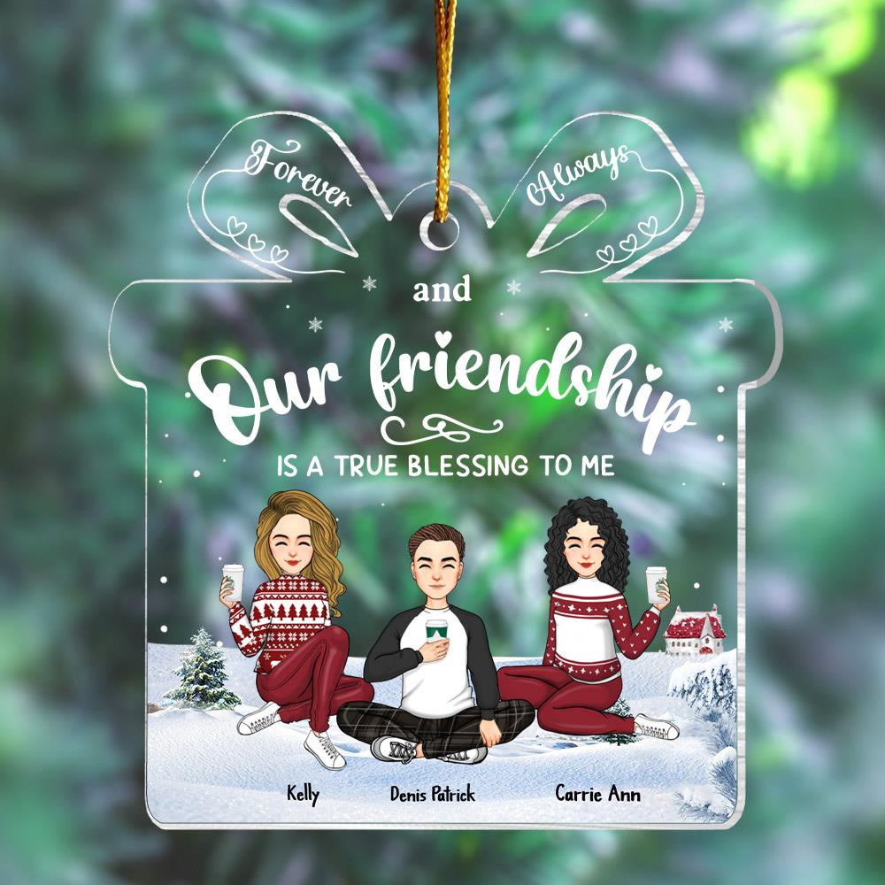 Friendship Is A True Blessing To Me - Personalized Acrylic Ornament Vr2