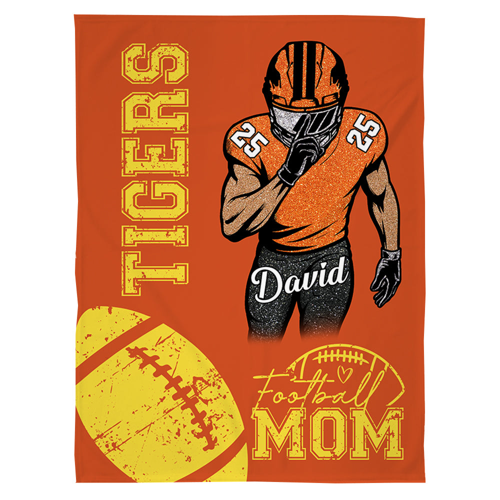 American Football Custom Blanket Gift For Football Player - Personalized Gifts For Football Lovers Na02 Li29