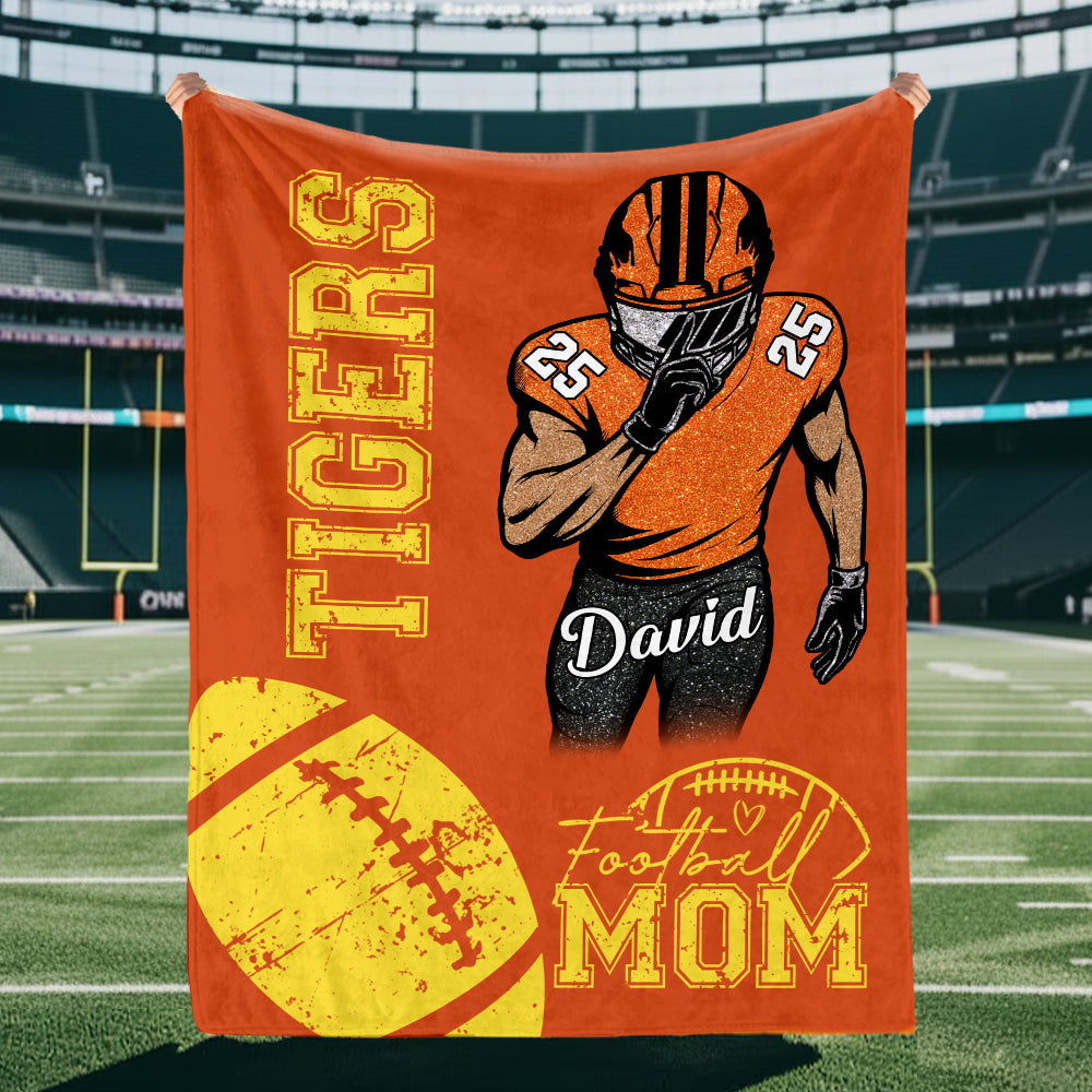 American Football Custom Blanket Gift For Football Player - Personalized Gifts For Football Lovers Na02 Li29