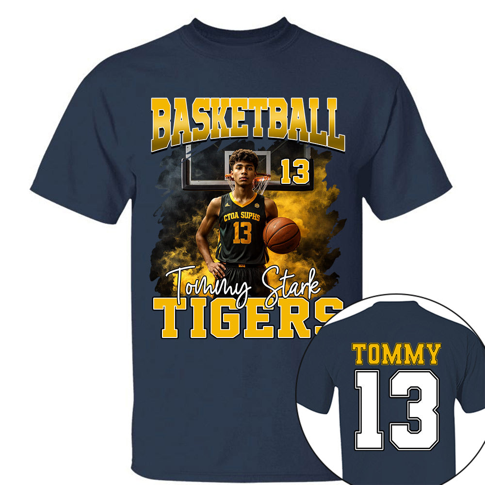 Personalized Basketball Shirt, Custom Photo And Team Name For Basketball Mom Sport Family T1807 Li29