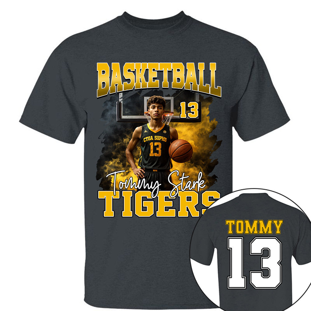 Personalized Basketball Shirt, Custom Photo And Team Name For Basketball Mom Sport Family T1807 Li29