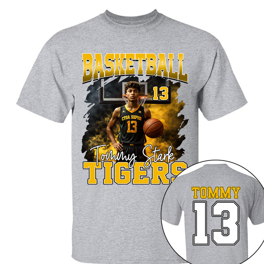 Personalized Basketball Shirt, Custom Photo And Team Name For Basketball Mom Sport Family T1807 Li29