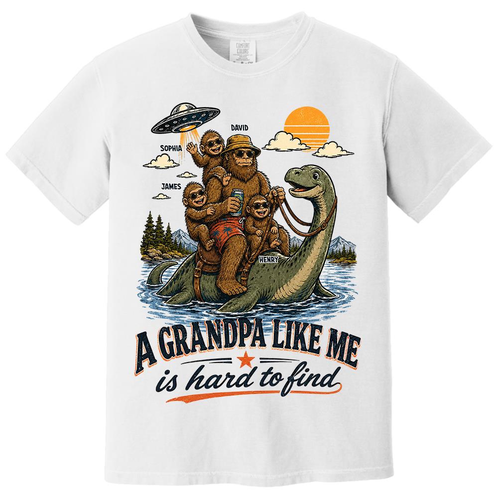 Personalized A Grandpa Like Me Is Hard To Find Retro Lake Monster Shirt, Unique Gift for Papa, Dad, Grandpa Hv01