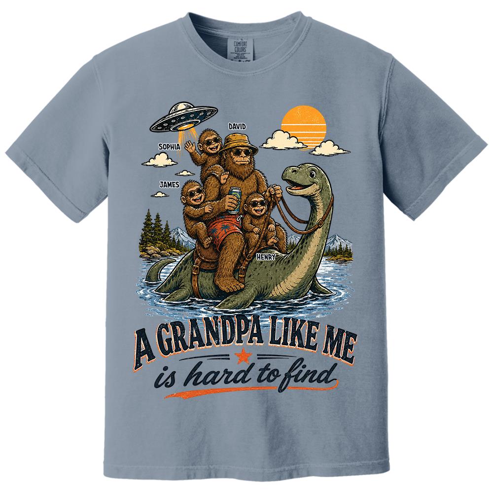 Personalized A Grandpa Like Me Is Hard To Find Retro Lake Monster Shirt, Unique Gift for Papa, Dad, Grandpa Hv01