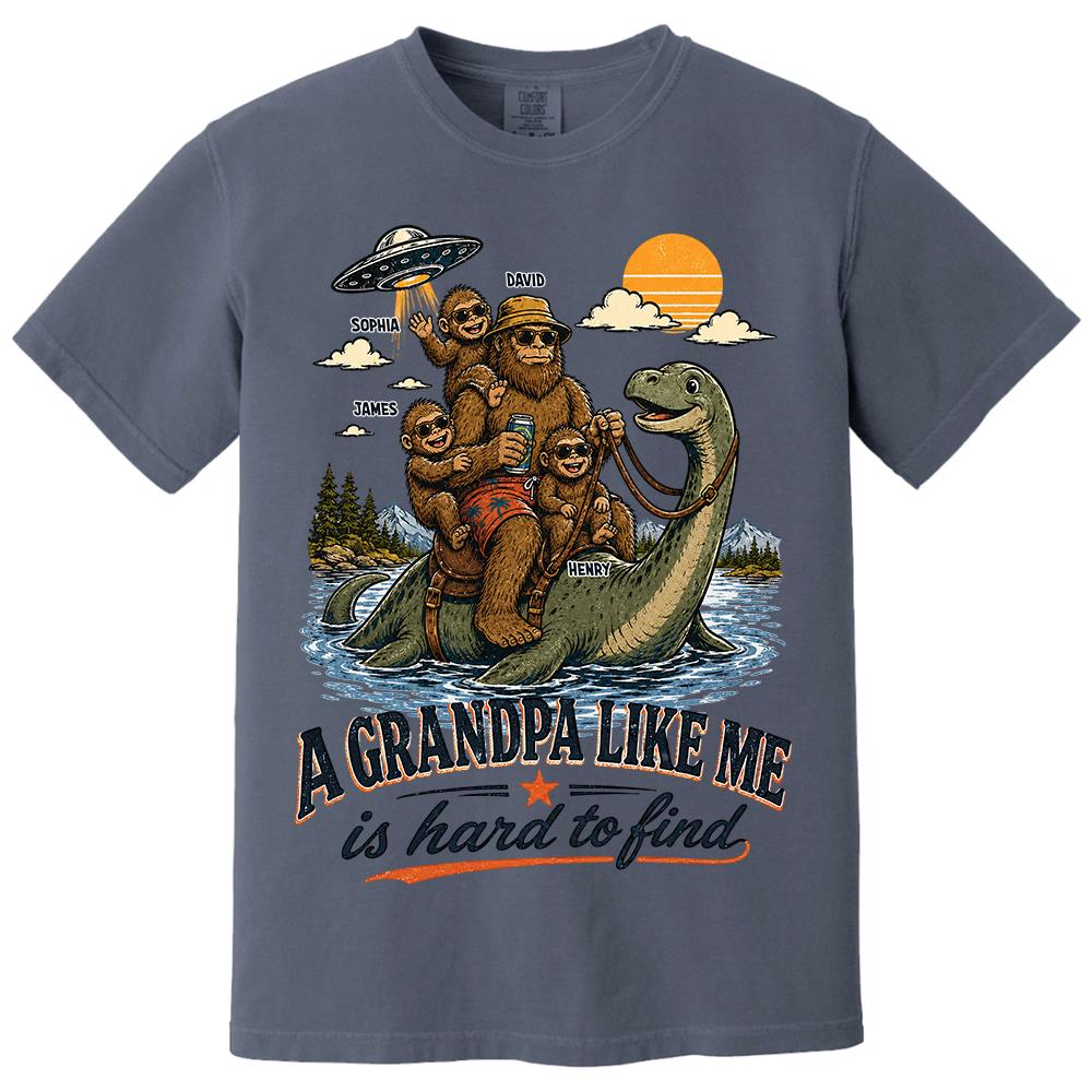 Personalized A Grandpa Like Me Is Hard To Find Retro Lake Monster Shirt, Unique Gift for Papa, Dad, Grandpa Hv01