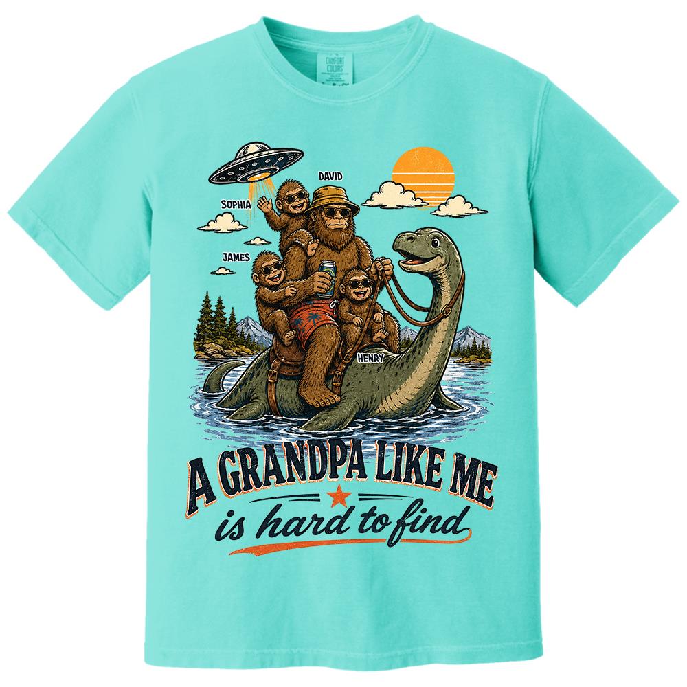 Personalized A Grandpa Like Me Is Hard To Find Retro Lake Monster Shirt, Unique Gift for Papa, Dad, Grandpa Hv01