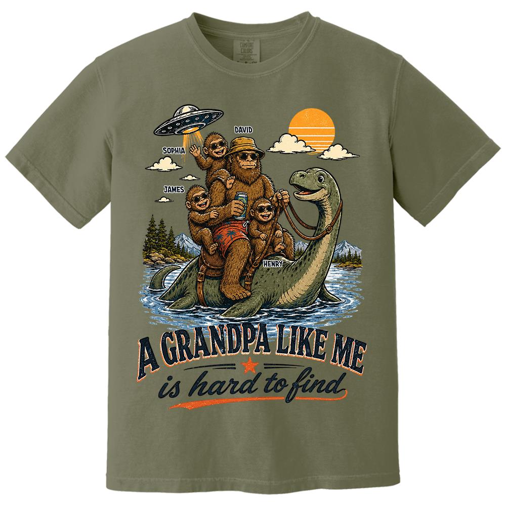 Personalized A Grandpa Like Me Is Hard To Find Retro Lake Monster Shirt, Unique Gift for Papa, Dad, Grandpa Hv01