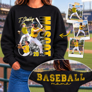 Personalized Baseball Mom Sweatshirt, Custom Large Back Graphic Cheer, Gift For Baseball Mom Family Baseball Lovers MI209 Hv01