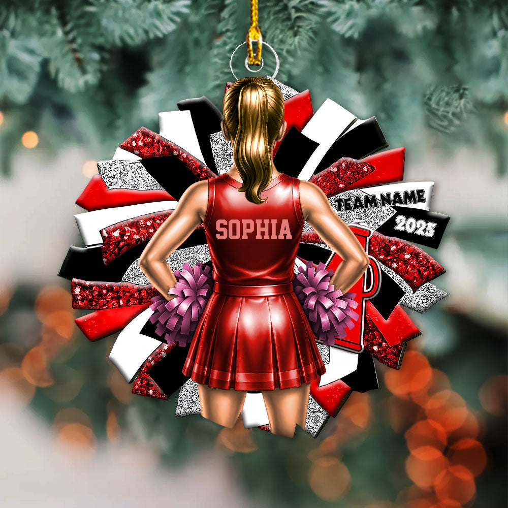 Cheerleader Girl Ornament - Personalized Gift for Daughter, for Granddaughter A2110