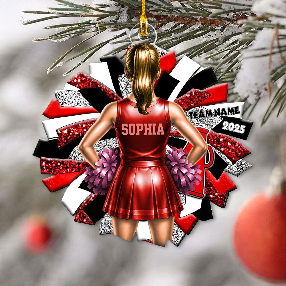 Cheerleader Girl Ornament - Personalized Gift for Daughter, for Granddaughter A2110