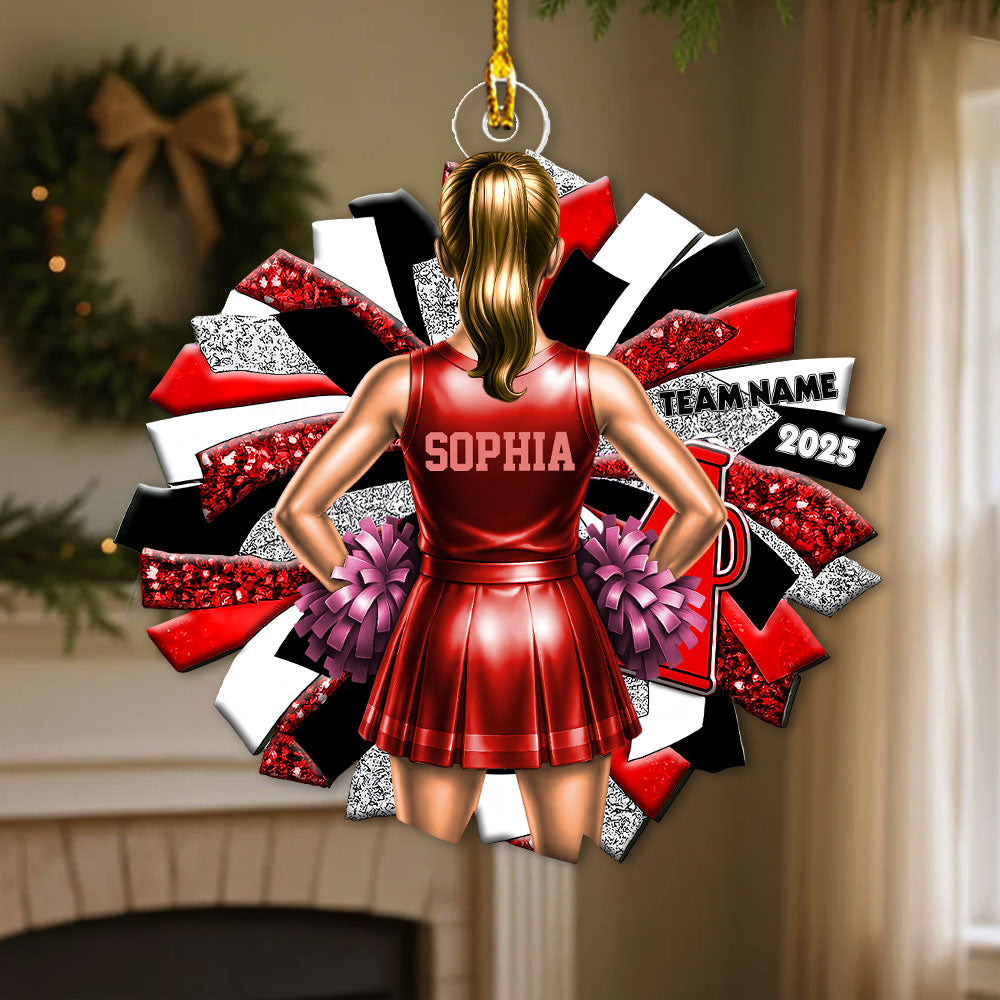Cheerleader Girl Ornament - Personalized Gift for Daughter, for Granddaughter A2110