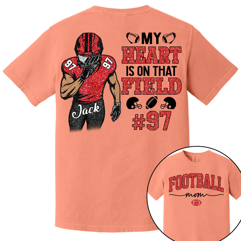 My Heart Is On That Field - Custom Clipart Shirt For Football Family NA04 Pt99
